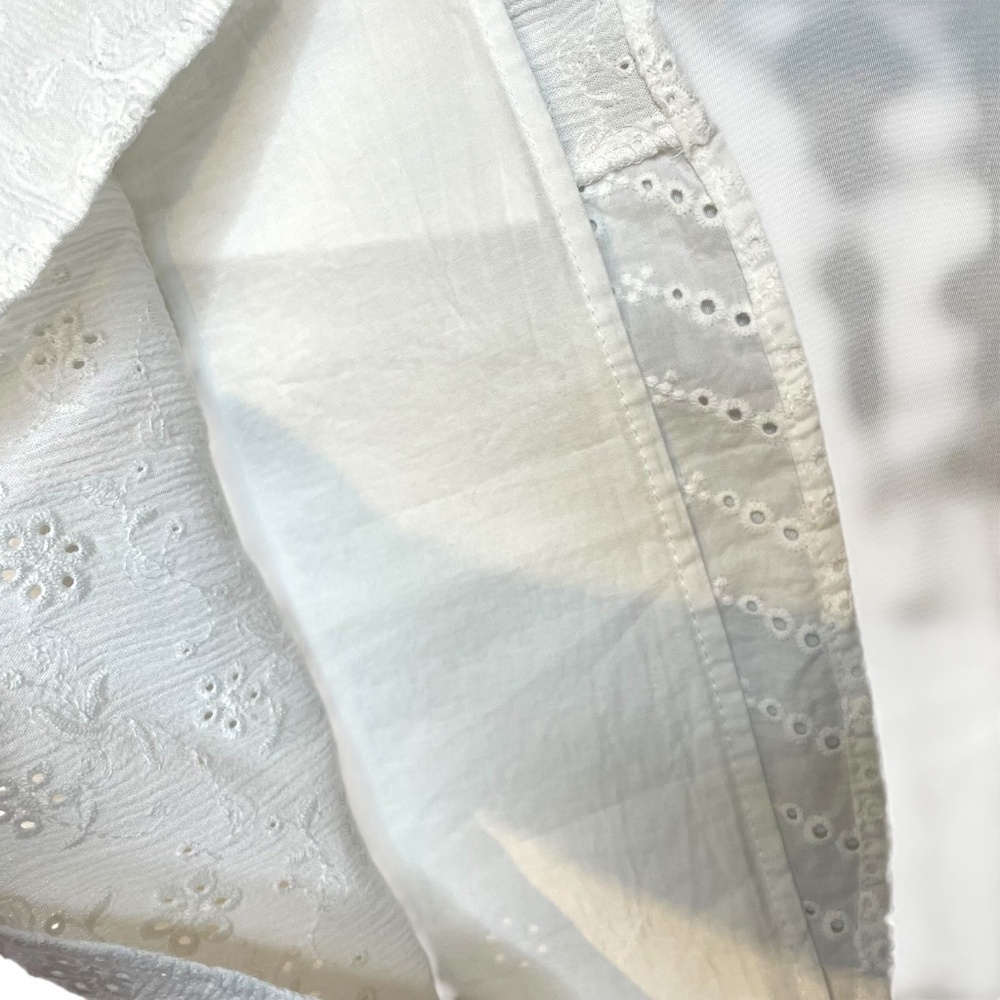 White Cotton Eyelet Skirt - Picture 6 of 10